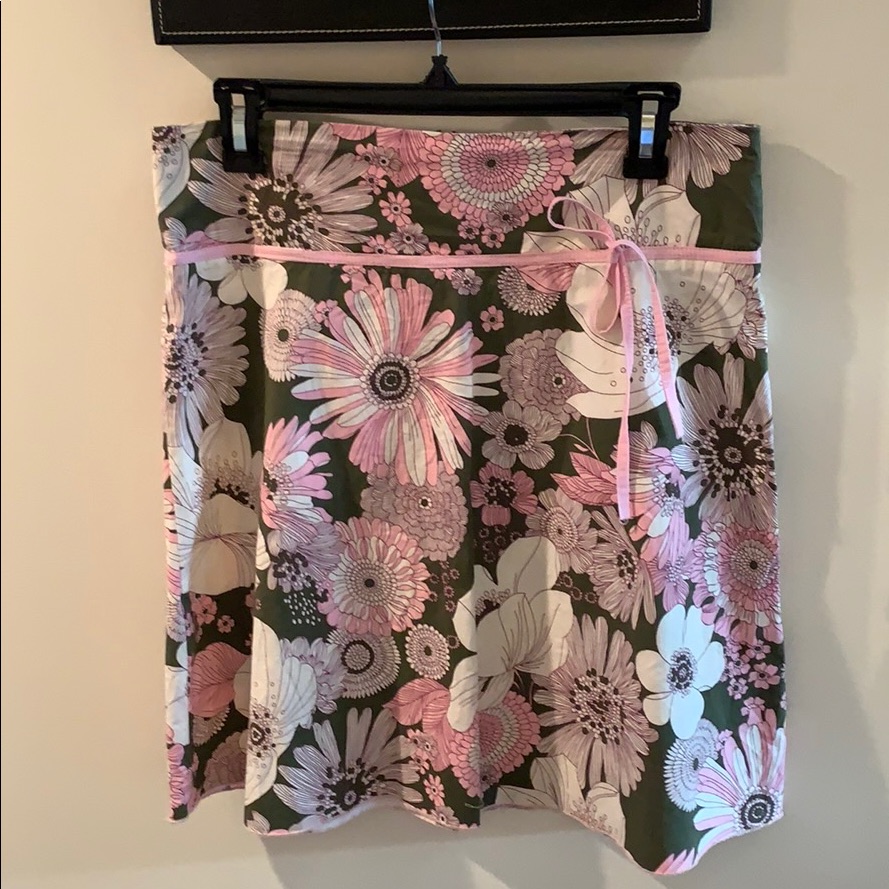 Piace Pink And Green Floral Skirt, Size L